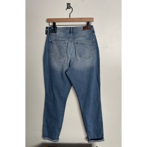 Hollister Womens Curvy Ultra High Rise Distressed Mom Jeans Blue Size 5R w27 L27 - Picture 2 of 6